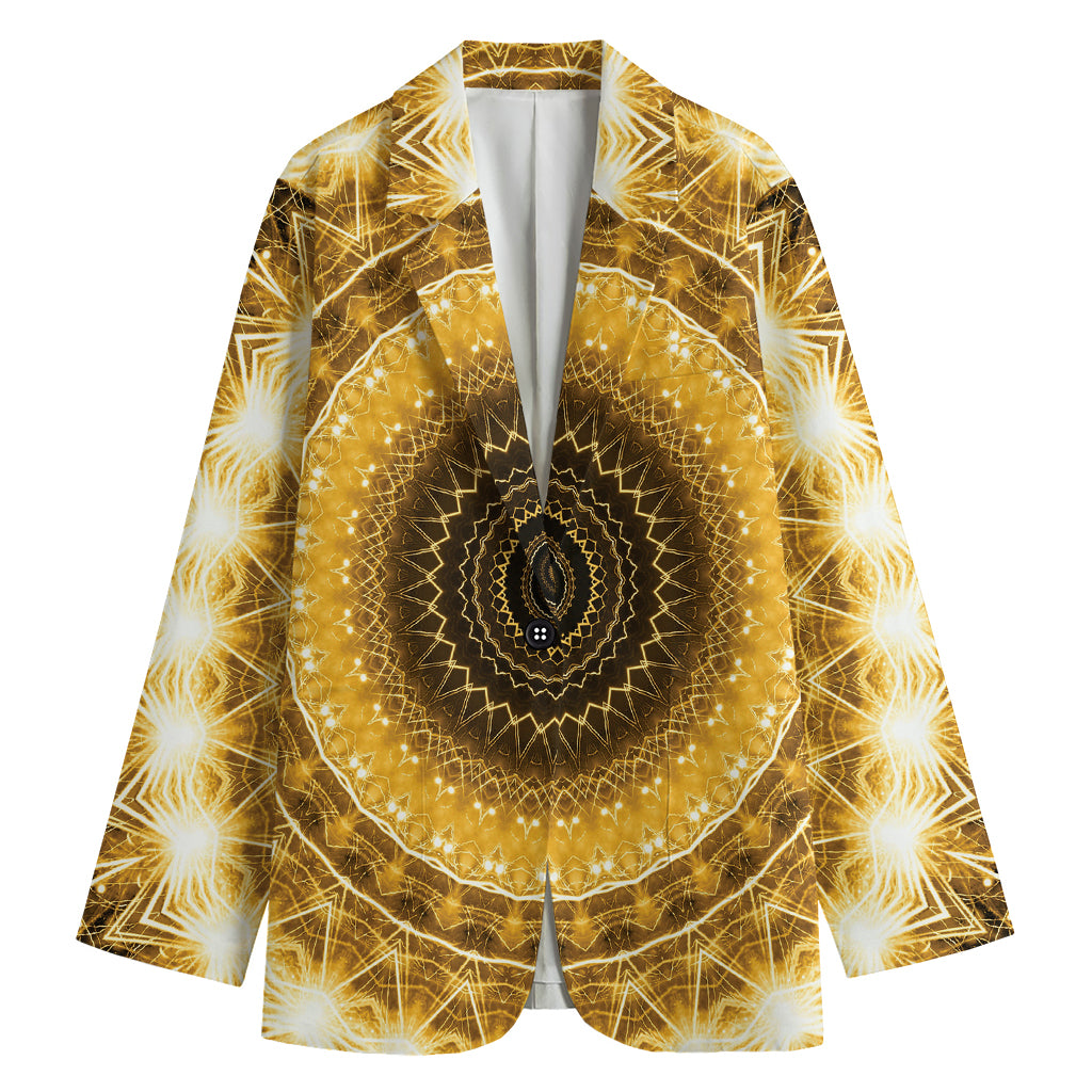 Gold Lights Kaleidoscope Print Women's Blazer