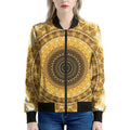 Gold Lights Kaleidoscope Print Women's Bomber Jacket