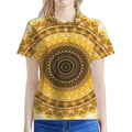 Gold Lights Kaleidoscope Print Women's Polo Shirt