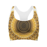 Gold Lights Kaleidoscope Print Women's Sports Bra