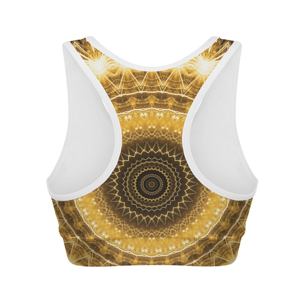 Gold Lights Kaleidoscope Print Women's Sports Bra