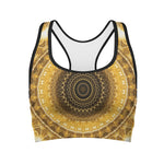 Gold Lights Kaleidoscope Print Women's Sports Bra