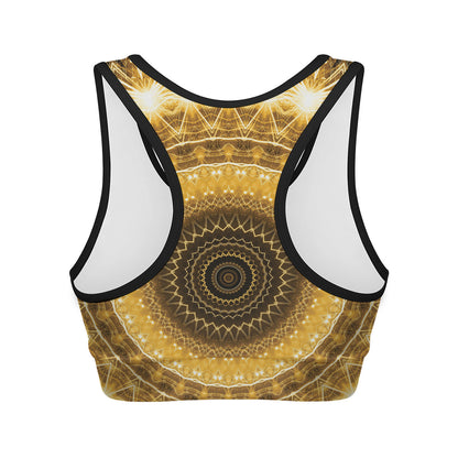 Gold Lights Kaleidoscope Print Women's Sports Bra