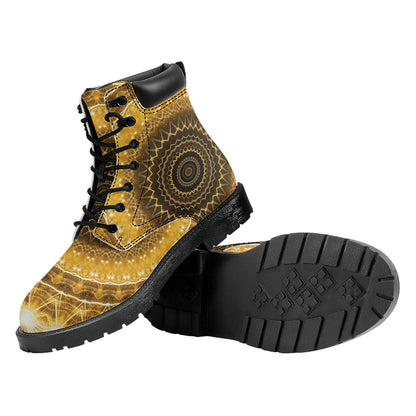 Gold Lights Kaleidoscope Print Work Boots