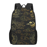 Gold Moon And Sun Print 17 Inch Backpack