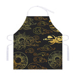 Gold Moon And Sun Print Adjustable Apron