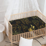 Gold Moon And Sun Print Baby Crib Sheet