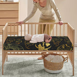 Gold Moon And Sun Print Baby Crib Sheet