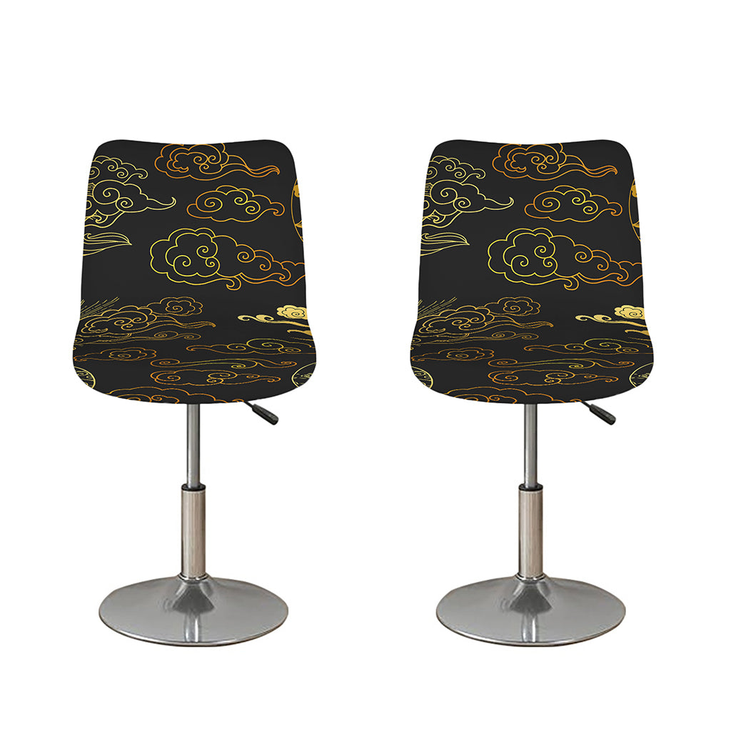 Gold Moon And Sun Print Bar Stool Covers