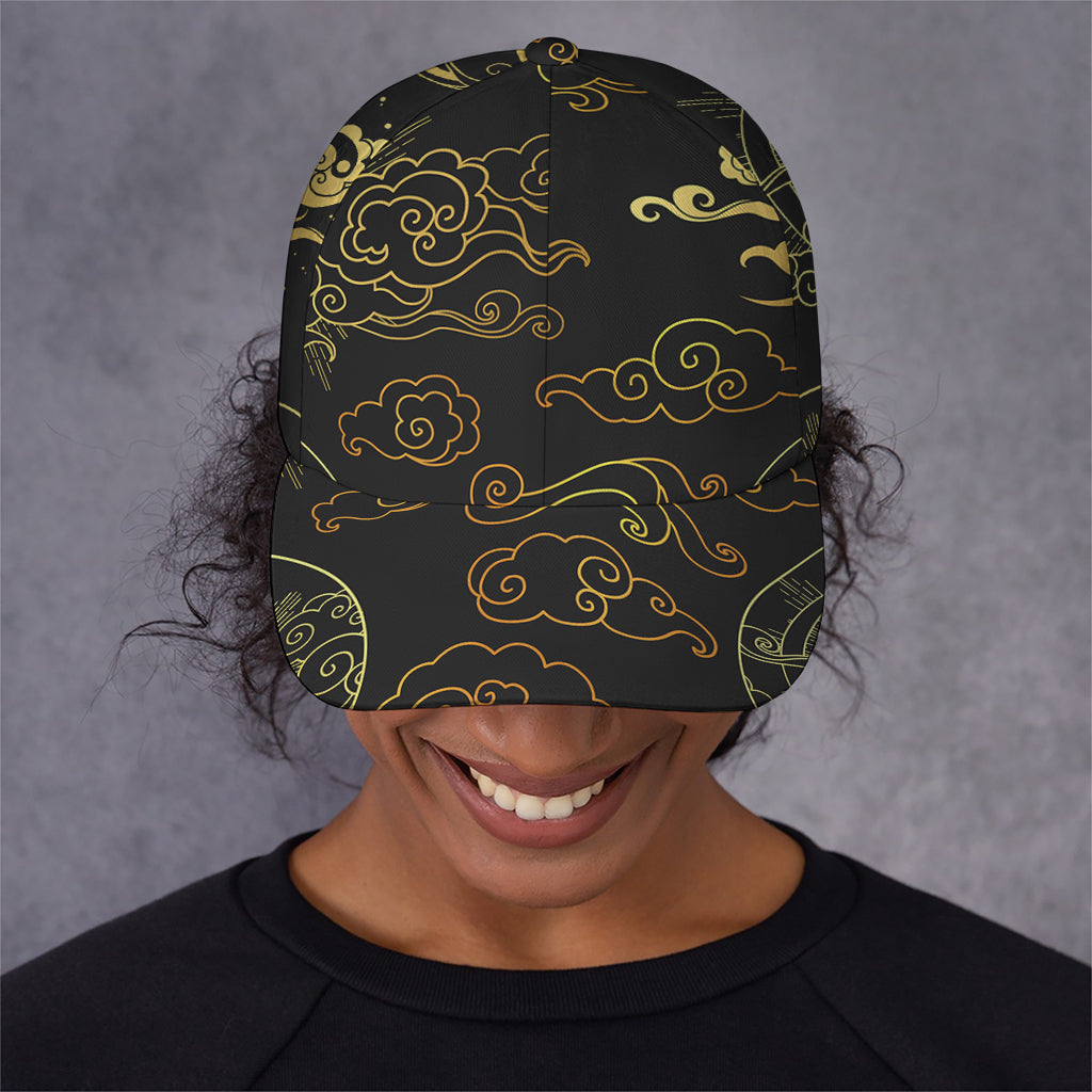 Gold Moon And Sun Print Baseball Cap