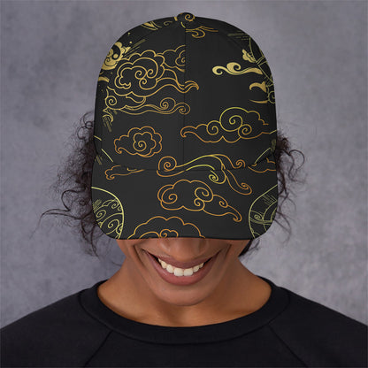 Gold Moon And Sun Print Baseball Cap