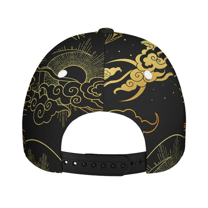 Gold Moon And Sun Print Baseball Cap