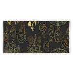 Gold Moon And Sun Print Beach Towel