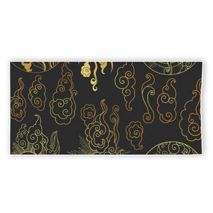 Gold Moon And Sun Print Beach Towel