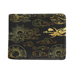 Gold Moon And Sun Print Bifold Wallet