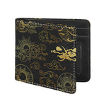 Gold Moon And Sun Print Bifold Wallet