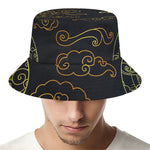 Gold Moon And Sun Print Bucket Hat