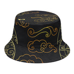 Gold Moon And Sun Print Bucket Hat