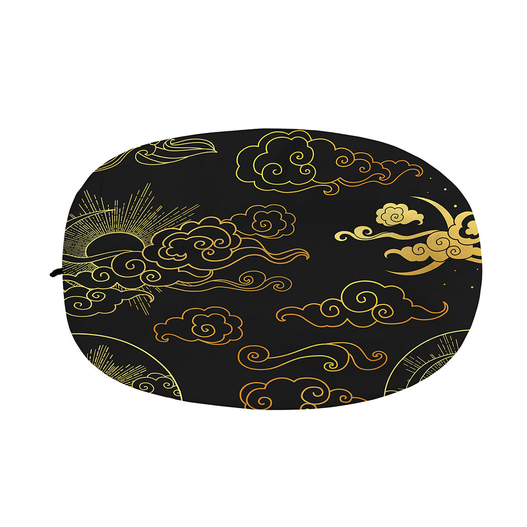 Gold Moon And Sun Print Car Side Mirror Covers