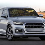 Gold Moon And Sun Print Car Windshield Sun Shade