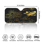 Gold Moon And Sun Print Car Windshield Sun Shade