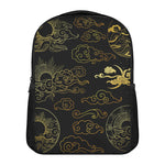 Gold Moon And Sun Print Casual Backpack