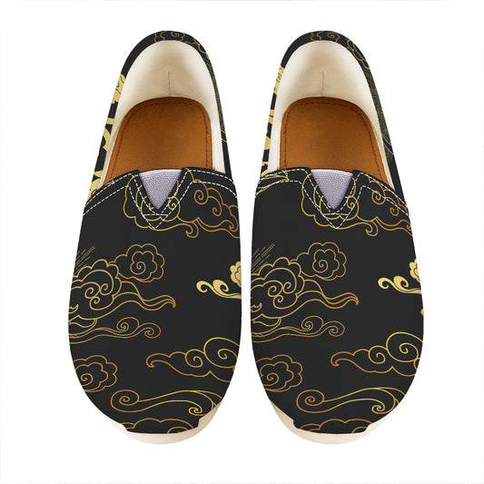 Gold Moon And Sun Print Casual Shoes