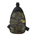Gold Moon And Sun Print Sling Bag