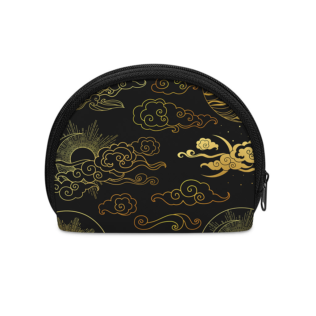 Gold Moon And Sun Print Coin Purse