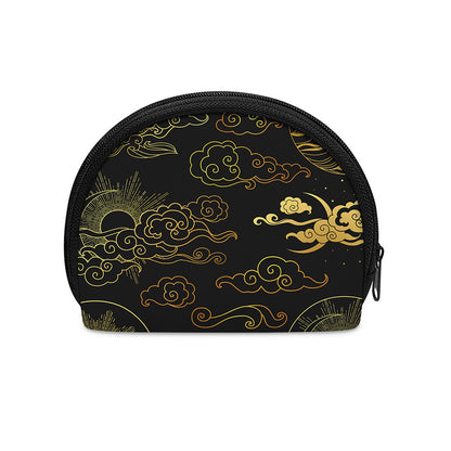 Gold Moon And Sun Print Coin Purse