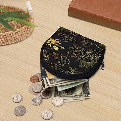 Gold Moon And Sun Print Coin Purse