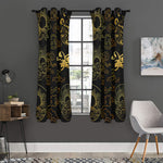 Gold Moon And Sun Print Curtain