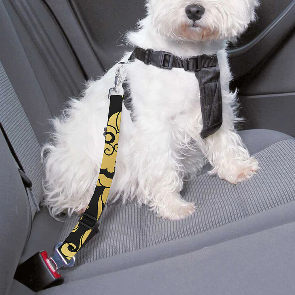 Gold Moon And Sun Print Dog Seat Belt