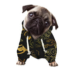 Gold Moon And Sun Print Dog Zip Up Hoodie