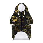 Gold Moon And Sun Print Dog Zip Up Hoodie