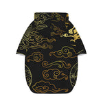 Gold Moon And Sun Print Dog Zip Up Hoodie