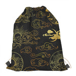 Gold Moon And Sun Print Drawstring Bag