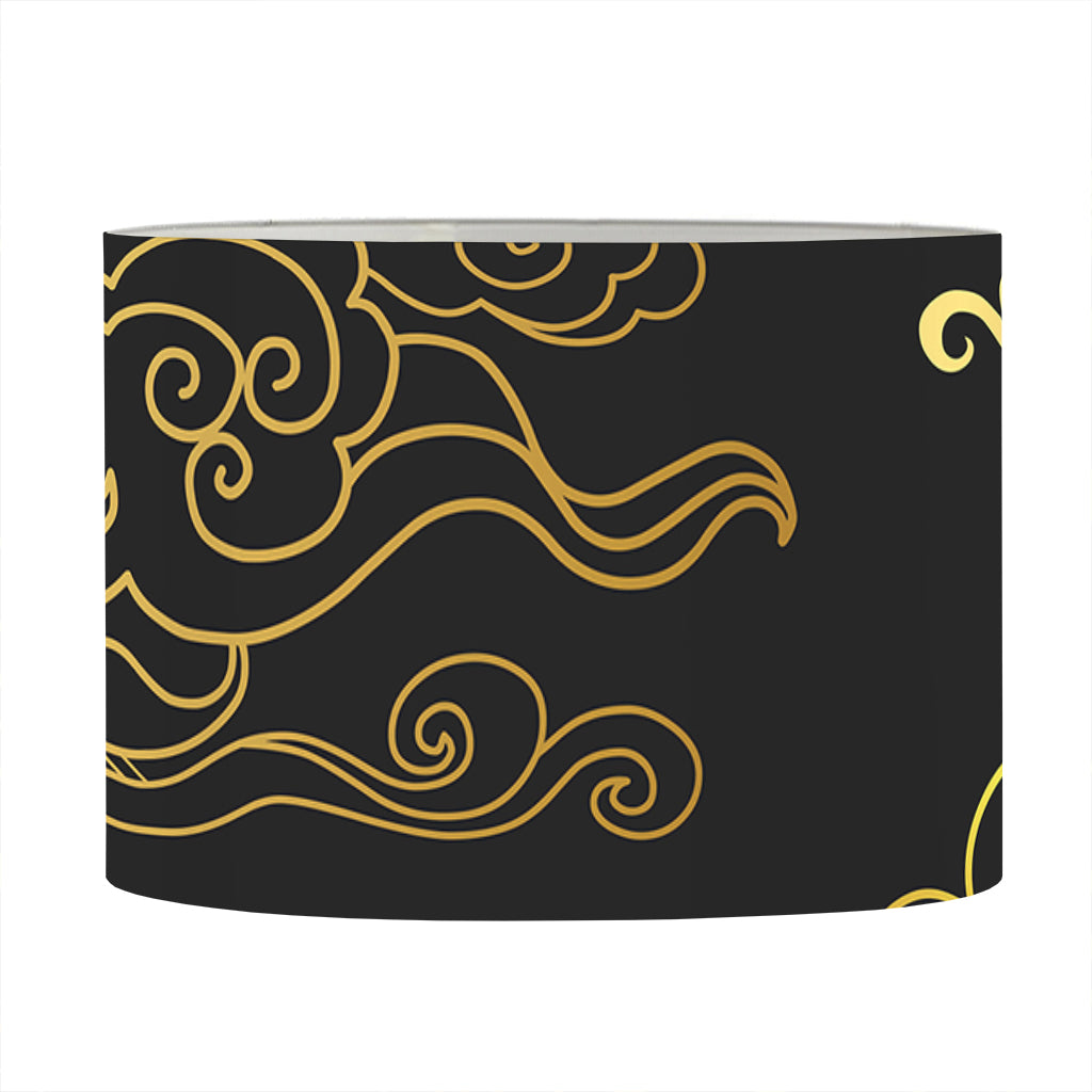 Gold Moon And Sun Print Drum Lamp Shade