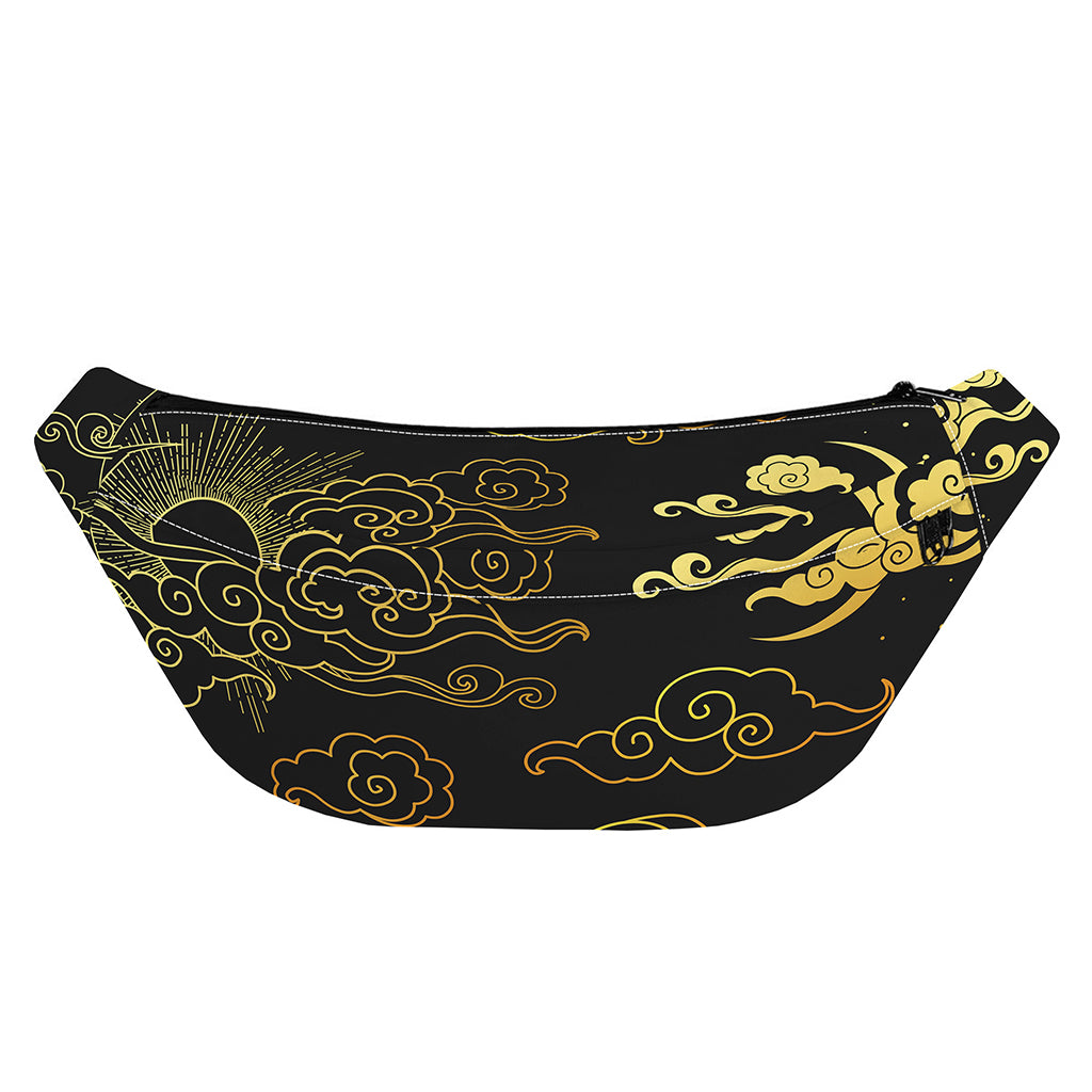 Gold Moon And Sun Print Fanny Pack