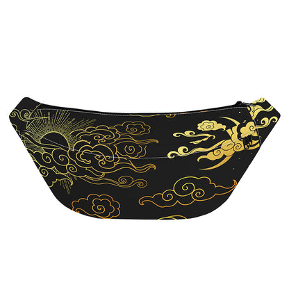 Gold Moon And Sun Print Fanny Pack
