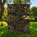 Gold Moon And Sun Print Garden Flag