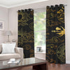 Gold Moon And Sun Print Grommet Curtains