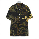 Gold Moon And Sun Print Hawaiian Shirt