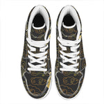 Gold Moon And Sun Print High Top Leather Sneakers