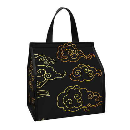 Gold Moon And Sun Print Insulated Lunch Tote