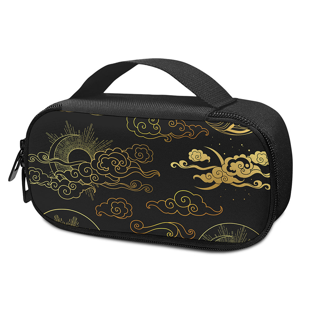 Gold Moon And Sun Print Insulin Cooler Travel Case