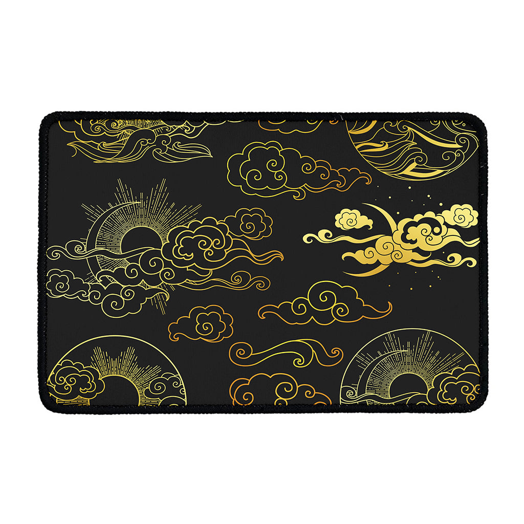 Gold Moon And Sun Print Kitchen Mat