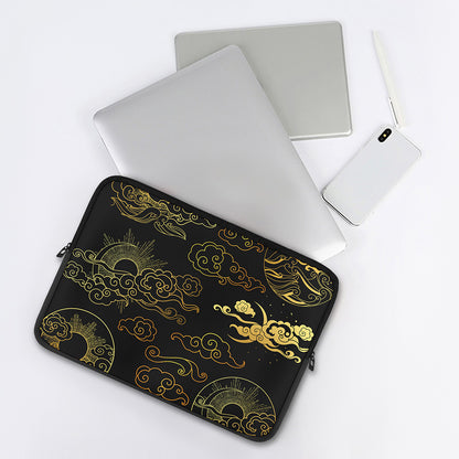 Gold Moon And Sun Print Laptop Sleeve