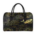 Gold Moon And Sun Print Leather Duffel Bag