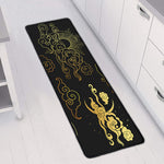 Gold Moon And Sun Print Long Kitchen Mat